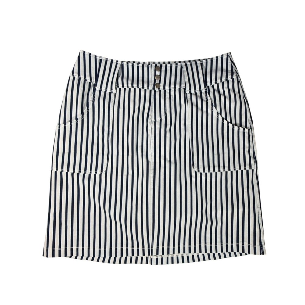 Jofit‎ Skort Womens 2 Blue White Excellent Striped Golf Tennis Athletic Skirt